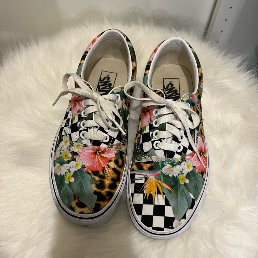 Vans Era Shoe- Checkerboard/Paradise/Leopard Women’s 9.5
